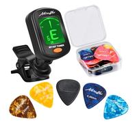 MOREYES 28Pcs Picks Chitarra Tuner Clip su Chromatic Digital Tuner per Chitarre Acustiche Violino, Ukulele, Basso