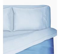 Morfeo Completo letto con cordonetto tinta unita puro cotone set lenzuola singolo 1 piazza e mezzo matrimoniale (1 Piazza Singolo, Celeste)