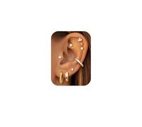 Morfetto 9 Paia Orecchini Donna Acciaio Inossidabile Set Orecchini Anallergici Punto Luce Orecchino Cerchio Oro Piccoli Trago Conch Helix Piercing Orecchio Multi Piercings Gioielli Cuore d‘Oro