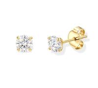 Morfetto Orecchini A Perno Ipoallergenici Per Donna, Orecchini In Argento Sterling Placcati Oro 14 Carati, Delicati, A Forma Di Fiore, Fiocco, Stella e Cuore Per Donna Oro CZ