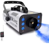 MORFIT - Macchina del fumo con LED, 1200 W, 5600 CFM (cubic foot per minute) di nebbia generata, luci a 6 livelli, comandi via cavo e telecomando senza fili, adatta feste, matrimoni, Natale, Halloween