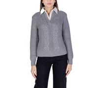 MORGAN 242-MGREY Maglione con Colletto Camicia, Tipo Grigio, M Women's