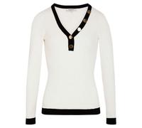 Morgan 252-mbanbia Pullover, Bianco/Nero, L Donna