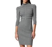 Morgan Abito Maglione Aderente a Collo Alto, Grigio Antracite, L
