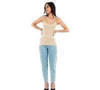 Morgan Canottiera con Spalline Decorate, Colore Beige