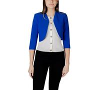 Morgan De Toi Blue Polyester Full-Length Jacket - IT36|XXS