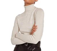 Morgan Donna Pull Manche Longue col Roulé Lurex Mentosa Maglione Not Applicable, Blanc, TS