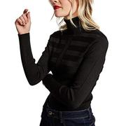 Morgan Pull Manche Longue col Roulé Lurex Mentosa Maglione, Noir, TL Donna