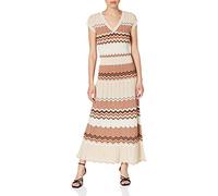 MORGAN Donna Robe Rayures Jacquard RMJINI Vestito Casual, Chamois, TS