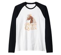 Morgan Horse Queen Crown Equestre Maglia con Maniche Raglan
