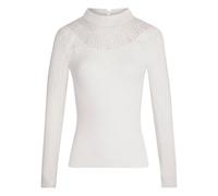 Morgan Maglione Misto Pizzo con Collo Alto, Bianco Sporco, M