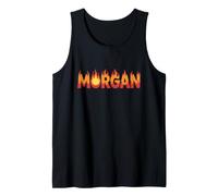 Morgan On Fire - Decorazione con Nome e Scritta Cute Custom con Fiamme Canotta