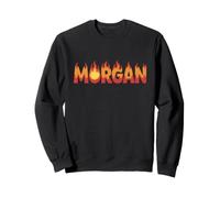 Morgan On Fire - Decorazione con Nome e Scritta Cute Custom con Fiamme Felpa