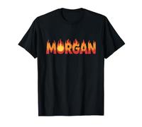 Morgan On Fire - Decorazione con Nome e Scritta Cute Custom con Fiamme Maglietta