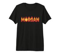 Morgan On Fire - Decorazione con Nome e Scritta Cute Custom con Fiamme Maglietta Premium