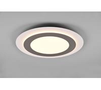 MORGAN PLAFONIERA A LED 42W 5600lm, 2700 - 6500K BIANCA ROTONDA BORDO METALLO ACCIAIO ILLUMINATO CON TELECOMANDO MULTIFUNZIONE D. 45CM DIMMERABILE