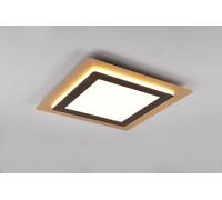 MORGAN PLAFONIERA A LED 46W 6000lm, 2700 - 6500K ORO QUADRATA BORDO METALLO NERO ILLUMINATO CON TELECOMANDO MULTIFUNZIONE 45CM X 45CM DIMMERABILE