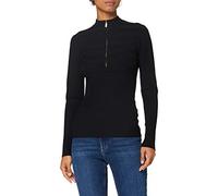 Morgan Pull Manche Longue col Roulé Zippé Menzip Maglione, Noir, TS Donna