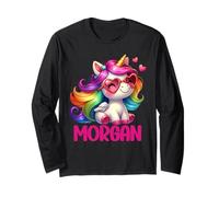 Morgan - Unicorno colorato con Nome Personalizzato per Donne e Ragazze Maglia a Manica