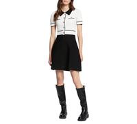 Morgan Vestito Tricot Courte Trapeze Bianco/Nero XS