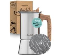 Morgenheld Caffettiera per caffè espresso in acciaio inox, grande con filtro riduttore, 6 tazze, 300 ml, adatta a induzione, macchina per caffè espresso a induzione, per piano cottura a gas