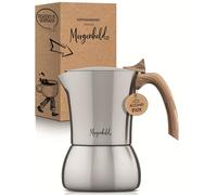 Morgenheld FLOW Premium Cafetera espresso pequeña de acero inoxidable para 4 tazas 200ml - Cafetera de café italiana - Cafetera-moka para cocina de inducción gas - Maceta moca