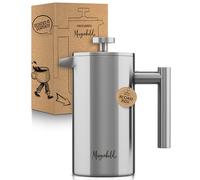 Morgenheld Premium French Press 1l in acciaio inossidabile - 5 tazze 1000 ml - Caffettiera francese con filtri di ricambio, adatta all'induzione - caraffa termica isolante a doppia parete 1000ml