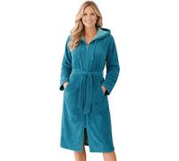 Morgenstern Accappatoio con cerniera per donna cappuccio bambù cotone microfibre vestaglia di lusso Alzavola Taglia XL