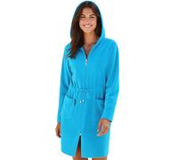 Morgenstern Accappatoio corto Donna con Cappuccio e Cerniera Oeko-Tex EmilyTurchese Taglia S