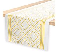 MORGIANA 20 PCS Runner da tavolo di carta usa e getta oro e bianco, 24 metri regolabile lino sentire tovagliette da tavola per il partito matrimonio compleanno Natale (oro)
