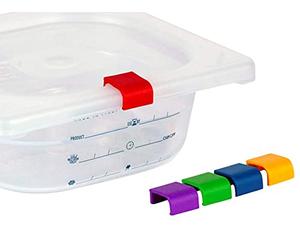 MORI 2A 756108 Blister 12 Clips per Coperchi Gastronorm in Plastica, Gialla