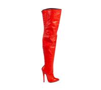 MORI EXTREME HEEL OVERKNEE BOOTS STIEFEL STIVALE BOTAS LEATHER RED ROSSO 37-45