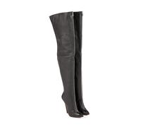 MORI EXTREME HEELS OVERKNEE BOOTS STIEFEL ZIP STIVALE BOTAS LEATHER BLACK 37-45