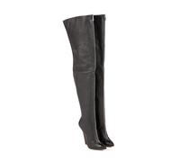 MORI EXTREME HEELS OVERKNEE BOOTS STIEFEL ZIP STIVALE BOTAS LEATHER BLACK 37-45