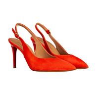MORI ITALY HIGH HEELS PUMPS SCHUHE SHOES SLINGBACK SUEDE LEATHER RED ROSSO 36-41