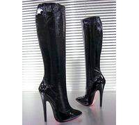 MORI MADE ITALY HEELS KNEE HIGH BOOTS STIEFEL STIVALI LEATHER BLACK NERO 37-45