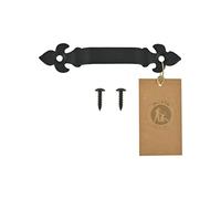 MORIA DESIGN Maniglia per porta rustica, 14 cm, nera, con cerniera, per cassettiere, mobili, mobili in legno, porte, verniciata a polvere