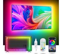 MORIACC Luci TV per TV da 32-55 pollici, 4 m, luci LED per musica e sincronizzazione musicale con TV, strisce LED che cambiano colore arcobaleno con controllo APP remoto, luci USB TV per camera da