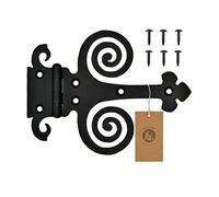 MoriaDesign - Cerniere rustiche, 2,5 x 190 x 145 mm, colore nero, in ferro battuto, cerniera per cancelli da giardino, porte in legno, cancelli e persiane, ganci decorativi a croce