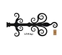 MoriaDesign Grande Cerniera a Croce - 950 x 450 x 4 mm - Cerniera decorativa in ferro battuto per cancello di fienile e cancello in legno