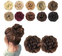 MORICA 1 pz. Chignon spettinato, scrunchies per capelli, extension per capelli ricci e ondulati, chignon sintetico spettinato per donna (castano
