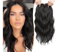 MORICHY Extension per capelli da donna, parrucca sintetica da 40,6 cm di colore marrone scuro con frangia per capelli sottili che aggiunge volume (marrone scuro)