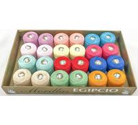 MORILLAS ▷ Confezione da 24 gomitoli Ne 12/2 assortiti colori chiari di cotone 100% egiziano mercerizzato per lavorare all'uncinetto o a maglia con una finitura elegante. 24 x 20 g