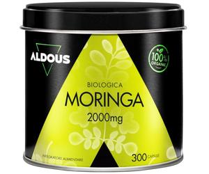 Moringa - 300 Capsule, 2000mg per Dose - Certificato Biologico | Superfood Ricca di Vitamine, Minerali e Proteine - Energia e Benessere - Moringa Oleifera Biologica - Aldous