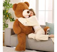 MorisMos Orso Peluche Gigante Marrone 130cm, XXL Orsacchiotto Giganti Carini, Orsetto di Peluche Grande Morbido,Idee Regali San Valentino per Bambino Fidanzata San Valentino Compleanno Deco