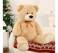 MorisMos Orso Peluche Gigante Marrone Chiaro 130cm XXL Giganti Orsacchiotto Morbido Grande Orsetto di Peluche Kawaii Coccoloso Peloso Idee Regalo San Valentino per Lei Fidanzata Bambini Compleanno