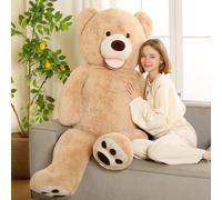 MorisMos Orso Peluche Gigante Marrone chiaro 130cm, XXL Orsacchiotto Giganti Carini, Orsetto di Peluche Grande Morbido,Idee Regali San Valentino per Bambino Fidanzata San Valentino Compleanno Deco