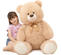 MorisMos Orso Peluche Marrone Chiaro Bianco 120cm, XXL Orsacchiotto Giganti Carini, Orsetto di Peluche Grande Morbido,Idee Regali San Valentino per Bambino Fidanzata San Valentino Compleanno Deco