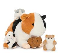 MorisMos Porcellino d'India Peluche Grande con Cuccioli nella Pancia, Realistico Criceto Pupazzo Giocattolo di Peluche Morbido, Carino Regalo per Bambini Ragazza Ragazzo Compleanno Natale (50cm)