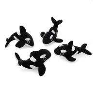 MorisMos Set di 4 simpatici peluche a forma di orca, altezza 20 cm, morbidi, bambola, giocattolo, regalo di compleanno e Natale per bambini